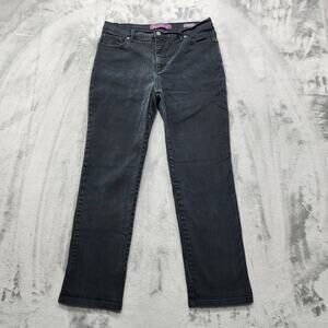 Gloria Vanderbilt Jeans Womens 12P PETITE Faded Black Amanda High Rise Slim Leg